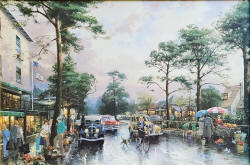 kinkade Carmel, Ocean Avenue On A Rainy Afternoon
