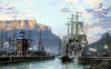 john stobart Cape Town The Bark “William Hales” Towing Out of Port in 1886