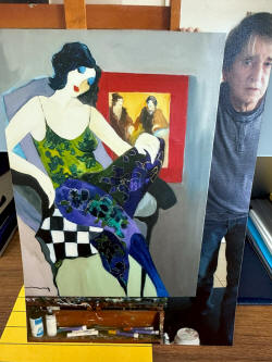 tarkay original painting acrylic on canvas